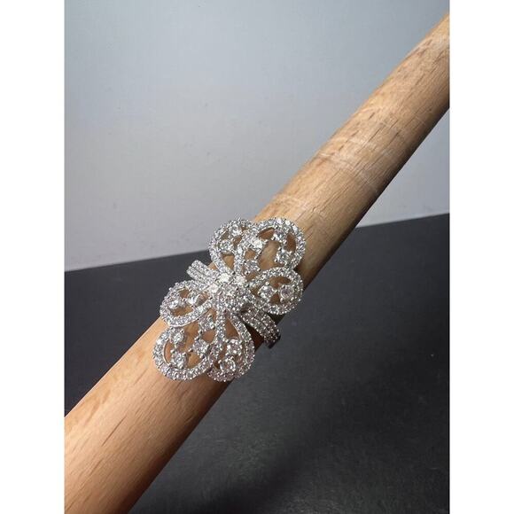 CZ cocktail ring In sterling silver size 9.5 - Picture 6 of 10